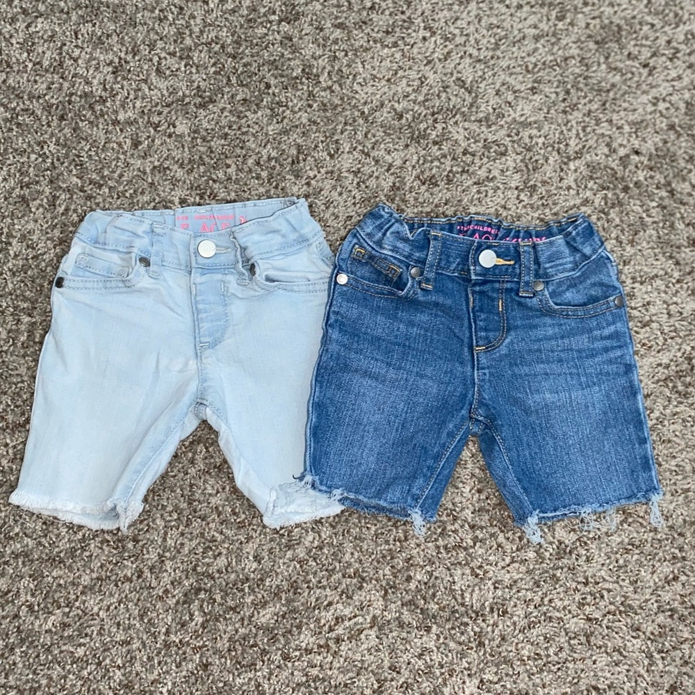 The Children's Place Kids Denim Shorts Set - Light Blue and Blue 12-18M